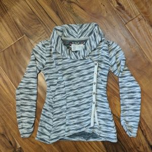 Last call Anthropology grey striped xs cardigan